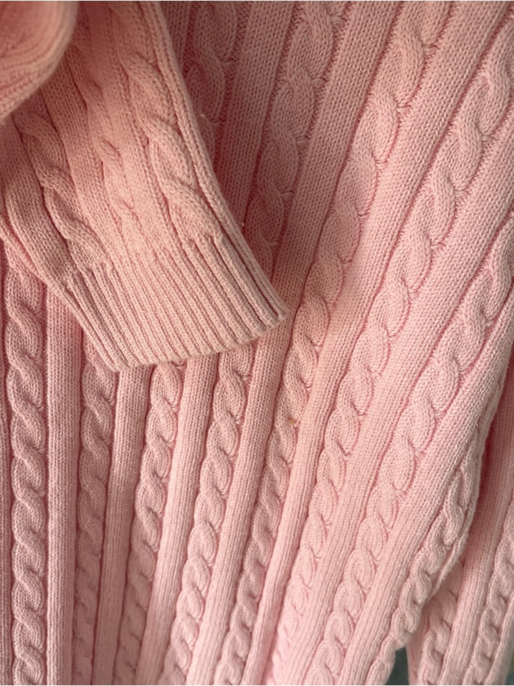 Denim&Co Pink Cable Crewneck Sweater - Picture 4 of 8